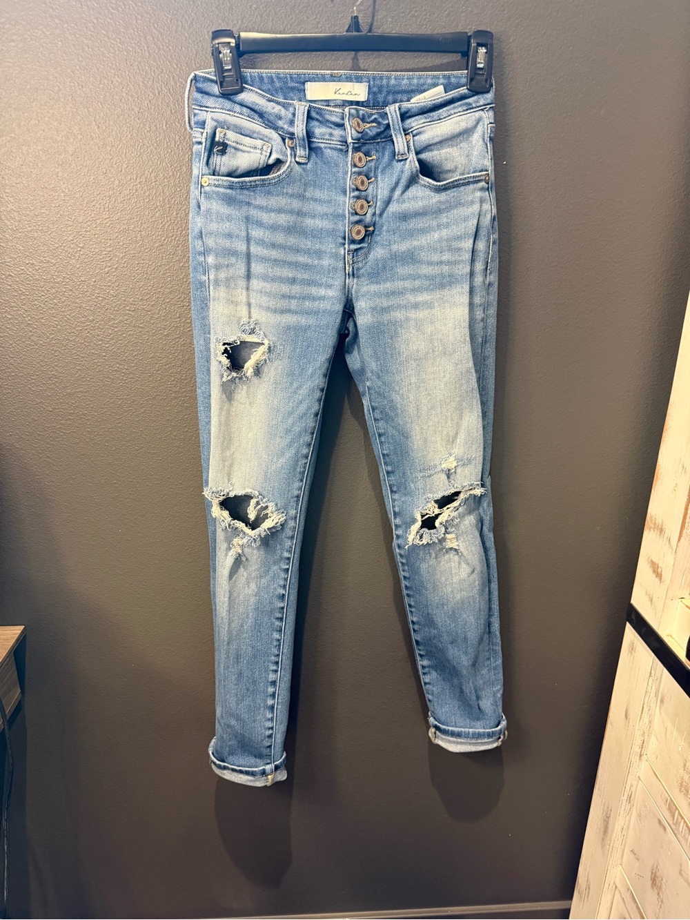 KanCan Light Blue Distressed Boyfriend Jeans